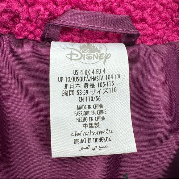 Disney Encanto Sherpa Sequin Bird Print Floral Colorblock Cozy Zippered Jacket - Picture 7 of 11